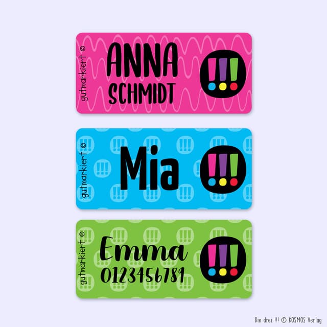 Textilaufkleber – Die drei !!!