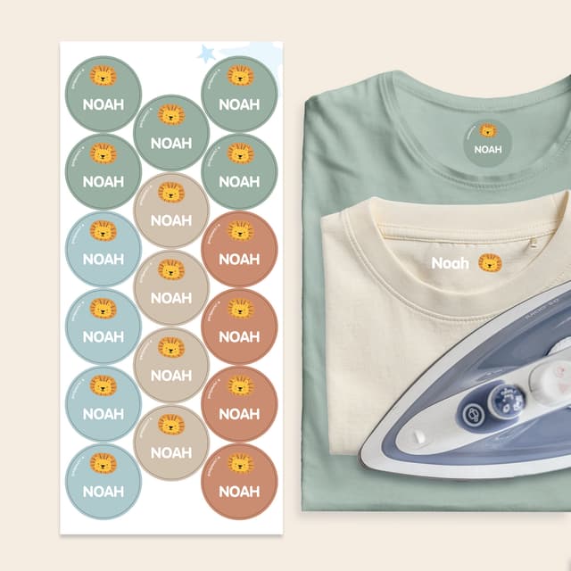 Sortiment Bügeletiketten für Kleidung