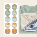 Sortiment Bügeletiketten für Kleidung