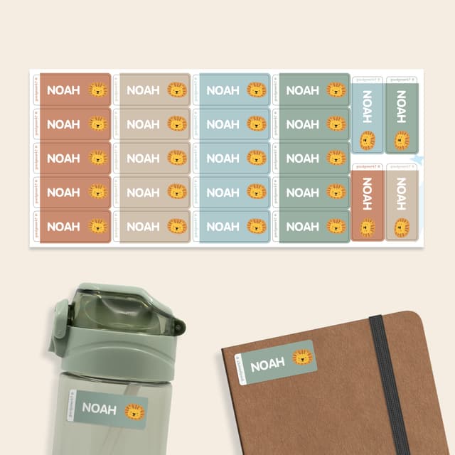 Kleine Namensaufkleber