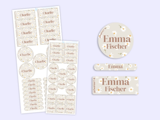 Namens- & Textilaufkleber Kombi-Vorteilspaket - Design