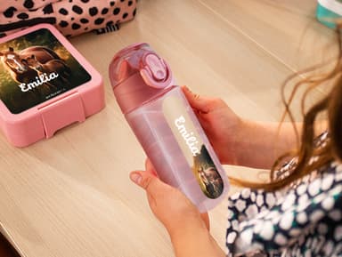 Trinkflasche mit Name - Real World