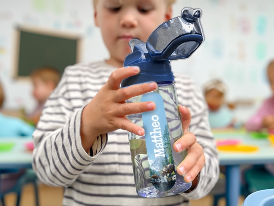 Trinkflasche mit Name - Real World