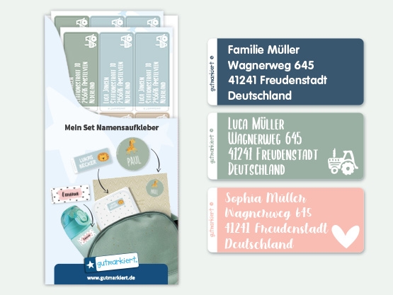 Große Namensaufkleber