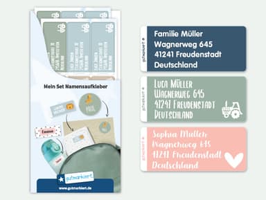 Große Namensaufkleber