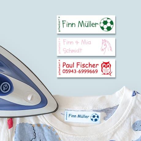 Anleitung zum Aufbügeln von Etiketten