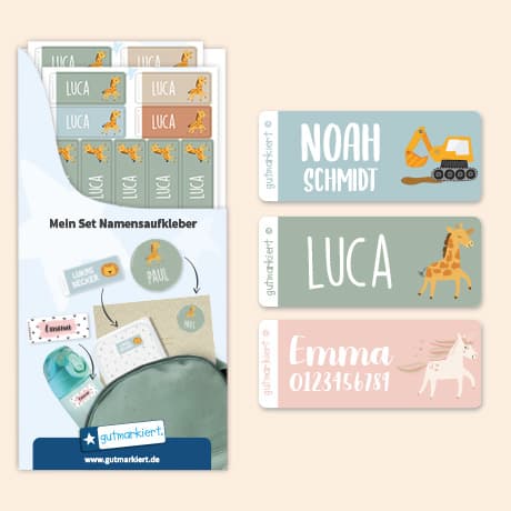 Anleitung zum Namensaufkleber