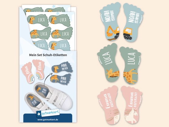 Personalisierte Schuh-Etiketten