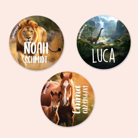 Runde Real World Namensaufkleber