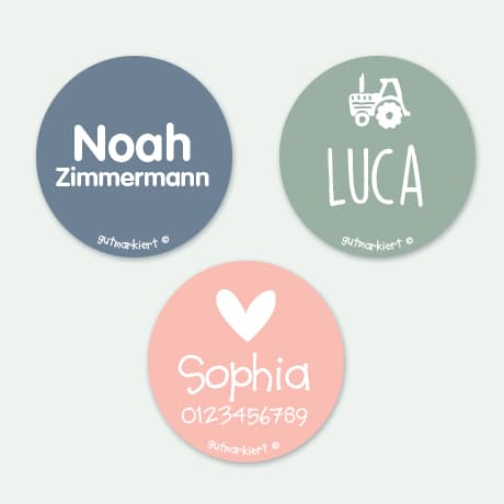 Runde Namensaufkleber