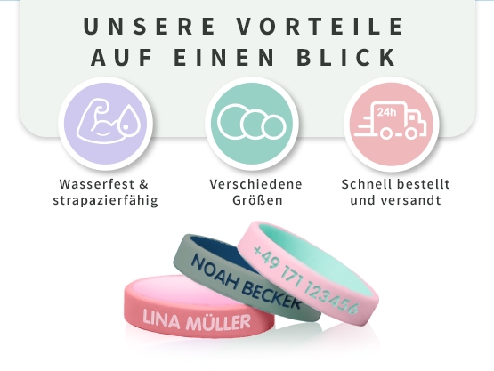 SOS-Armband Kind – zweifarbig