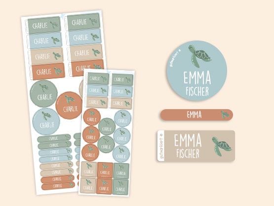 Namens- & Textilaufkleber Kombi-Vorteilspaket - Thema